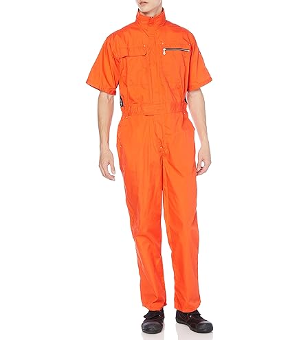 Amazon.co.jp: 桑和(SOWA CO.,LTD.) 39017 半袖つなぎ オレンジ 6L